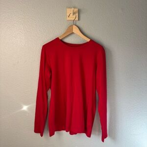 Lands’ End Relaxed Fit Red Long Sleeve Tee Women’s M